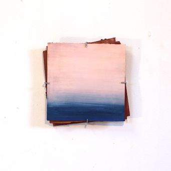 Gouache on paper pink blue 20x20 cm